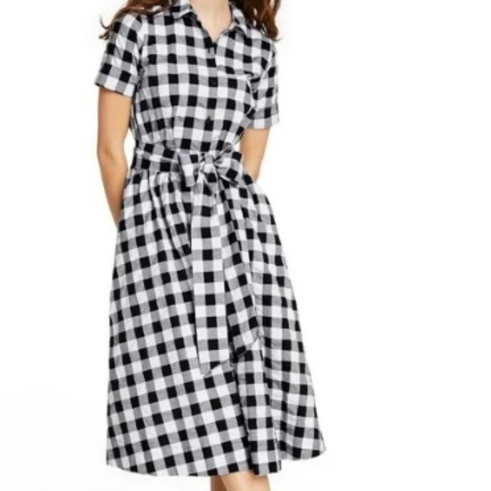 Lisa Marie Fernandez & Target Black & White Plaid Midi Dress Womens Size XS